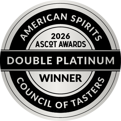 Double Platinum winner badge for American Spirits 2026 ASCOT Awards from the Council of Tasters. Award winning bitters and syrup