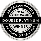 Double Platinum winner badge for American Spirits 2026 ASCOT Awards from the Council of Tasters. Award winning bitters and syrup