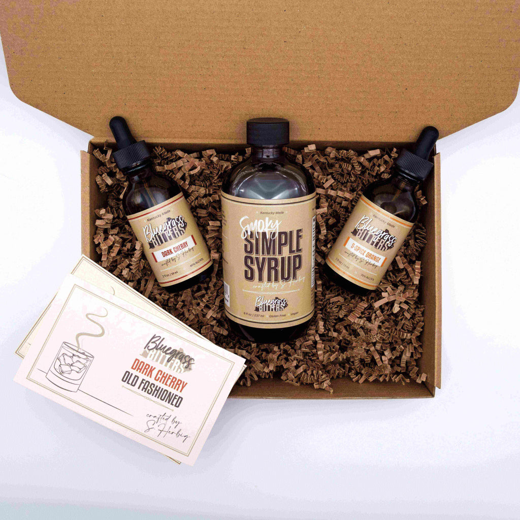 Bluegrass Bitters, Award winning Smoky Simple Syrup, 5-Spice Orange Bitters, Dark Cherry Bitters ASCOT